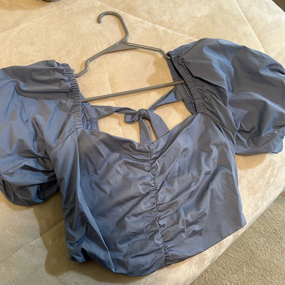 WORN ONCE, periwinkle top